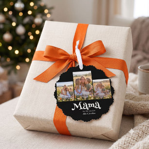Mama gegründet 3 Foto Kinder Name Spaß Ornament Karte