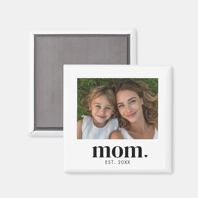 Mama Gegründet Fotogeschenk  Magnet (Vorderseite/Rückseite)