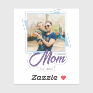 Mama Gegründet Jahr mit individuellem Foto Aufkleber