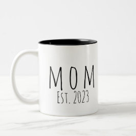 Mama Gegründet Neues Mama-Geschenk Weiß  Zweifarbige Tasse