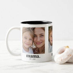 Mama gegründet Schwarz 3 Foto Zweifarbige Tasse