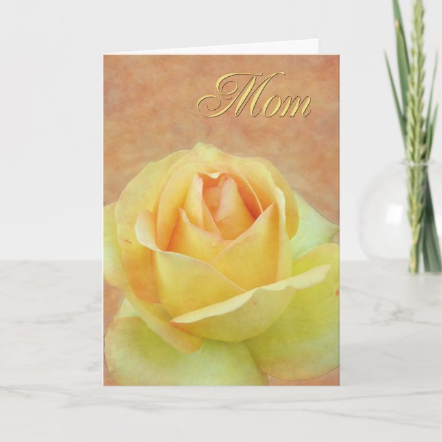 Mama Gelb Rose Karte (Vorderseite)