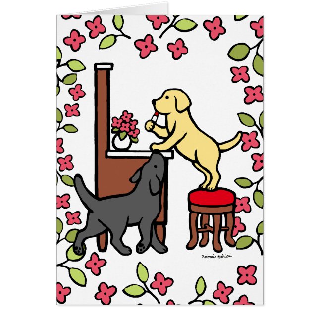 Mama Gelbe Labrador und Black Lab Welpe Duo (Vorne)