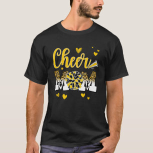 Mama Gelbe Schwarz-weiße Leopardenbriefe jubeln T-Shirt