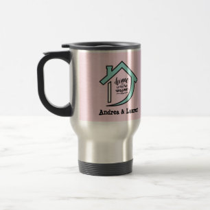 Mama Gemütliche rosa und blaue Zuhause Therme Tass Reisebecher
