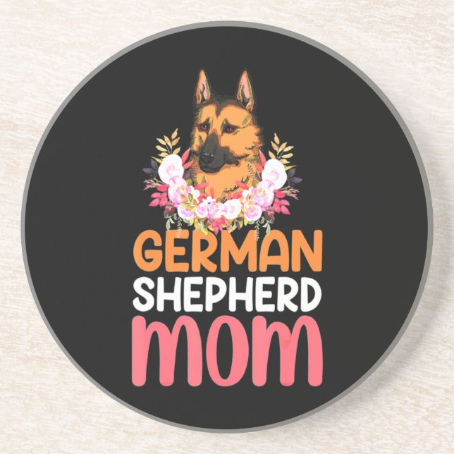 Mama German Shepard Shepherd Dog Getränkeuntersetzer (Vorne)