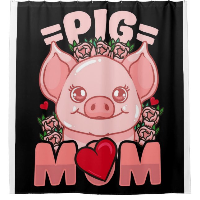 Mama | Geschenk für die eigentümliche Schweineflei Duschvorhang (Vorderseite)