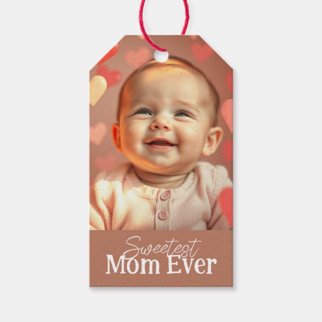 Mama-Geschenk Hinzufügen von Foto und Text Geschenkanhänger (Vorderseite)