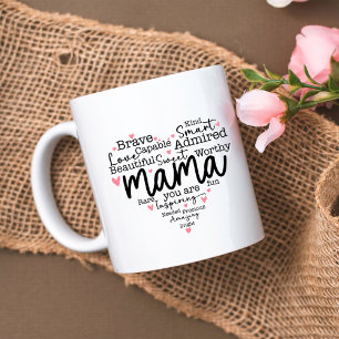 Mama-Geschenk Mom-Skript Inspirierende Herzen Jumbo-Tasse