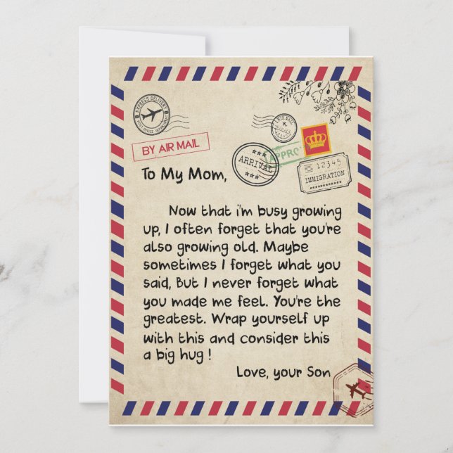 Mama Geschenke | Brief an meine Mama Liebe von Soh Einladung (Vorderseite)