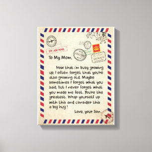 Mama Geschenke   Brief an meine Mama Liebe von Soh Leinwanddruck