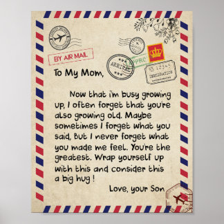 Mama Geschenke | Brief an meine Mama Liebe von Soh Poster