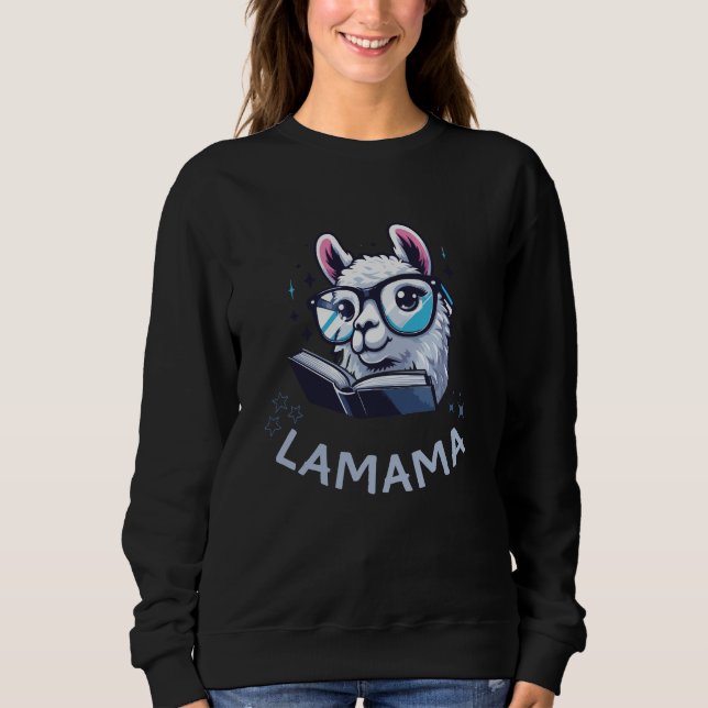 Mama Geschenkidee Muttertag MOM Lama Babyparty Sweatshirt (Vorderseite)