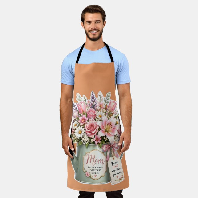 Mama Gießkanne Blumenstrauß - Muttertagsgeschenk Schürze (Getragen)