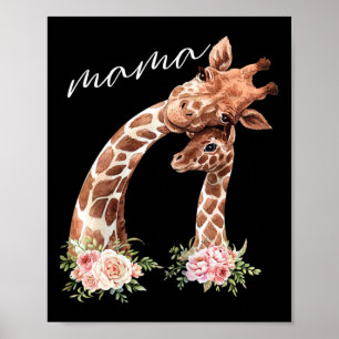 Mama Giraffe Shirt Junge Mutter Mommy Geschenk für Poster