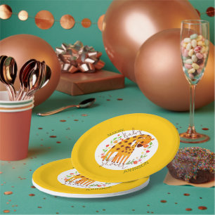 Mama-Giraffe-und-Kalb-Baby-Party Pappteller