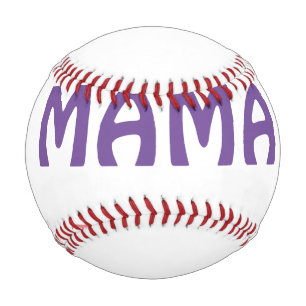Mama glückliche Mütter Retro lila Namenstext vint Baseball
