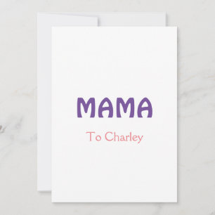 Mama glückliche Mutter Retro Lila Namenstext Vint Feiertagskarte