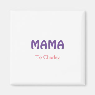 Mama glückliche Mütter Retro lila Namenstext vint Magnet