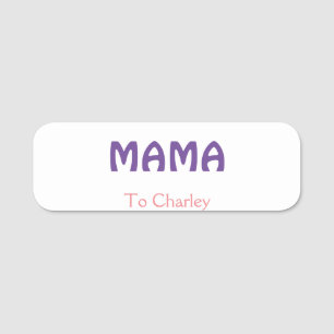 Mama glückliche Mütter Retro lila Namenstext vint Namensschild