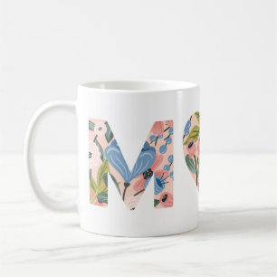 Mama, glücklicher Muttertag, florale Typografie Kaffeetasse