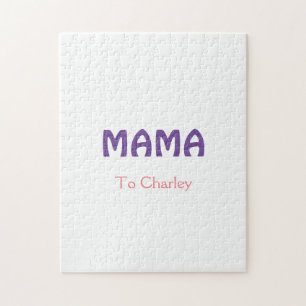 Mama glücklicher Muttertag Retro Lila Namenstext V Puzzle