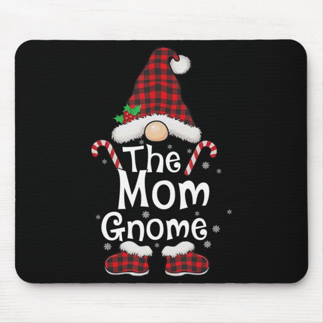 Mama Gnome Buffalo Kariert Matching Familienweihna Mousepad (Vorne)
