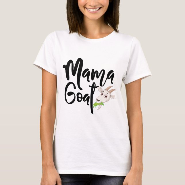 Mama Goat Women's Shirt - Niedliche Farm Animal Lo (Vorderseite)