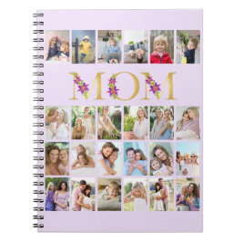 Mama Gold Floral Letters 24 Vertikale FotoCollage Notizblock