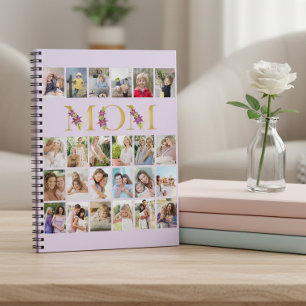 Mama Gold Floral Letters 24 Vertikale FotoCollage Notizblock