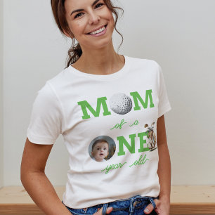 Mama Golf Erster Geburtstag Foto Personalisiert T-Shirt