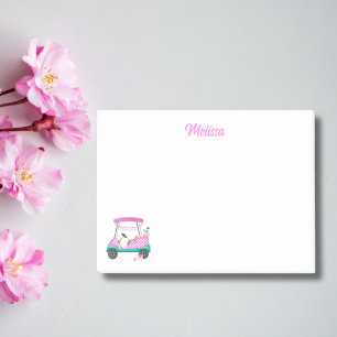 Mama Golferin Rosa Punkte-Wagen Name Post-it Klebezettel
