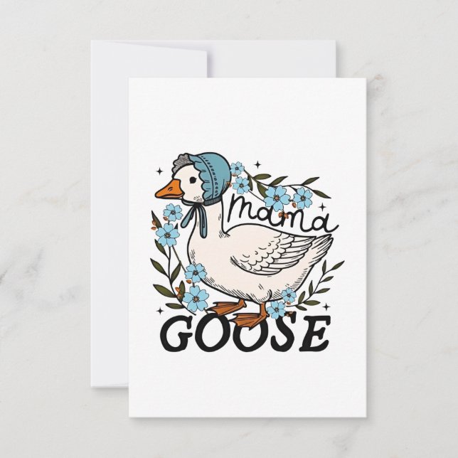 Mama Goose Albern Goose Mütter Day Dankeskarte (Vorderseite)