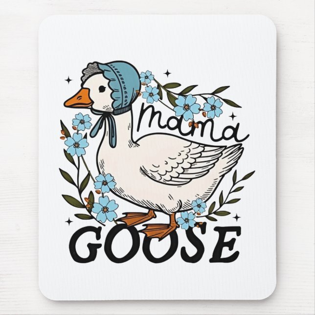 Mama Goose Albern Goose Mütter Day Mousepad (Vorne)