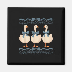 Mama Goose mit Baby Gänse Vintag Blue Ribbon Goo Magnet