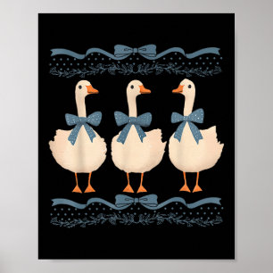 Mama Goose mit Baby Gänse Vintag Blue Ribbon Goo Poster