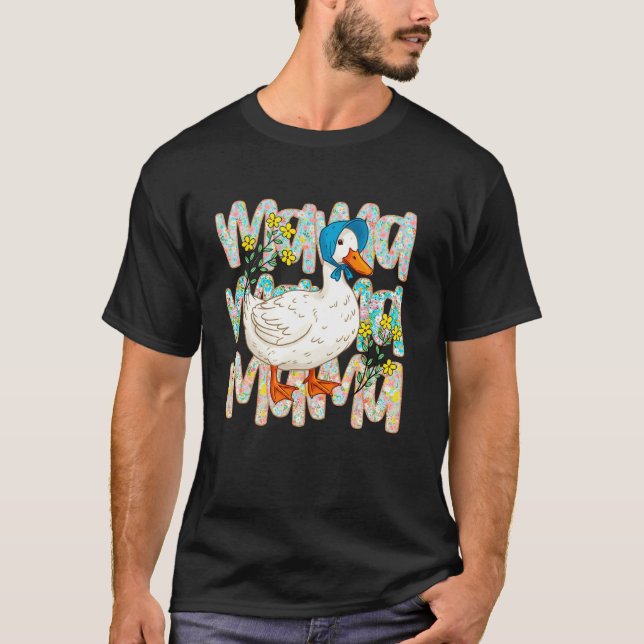 Mama Goose Mütterwitz lustige Mutter alberner Mutt T-Shirt (Vorderseite)