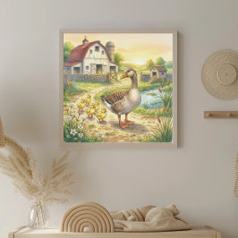 Mama Goose und Gössel Kinderzimmer Poster