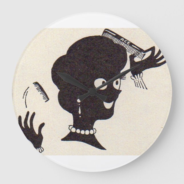 Mama got einen brandneuen Kamm Große Wanduhr (Vorderseite)