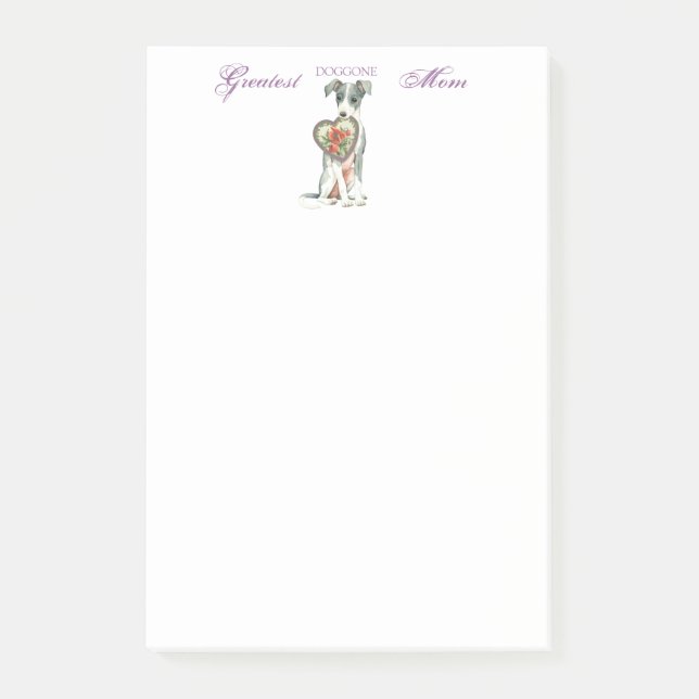 Mama Greyhound Heart Post-it Klebezettel (Vorderseite)
