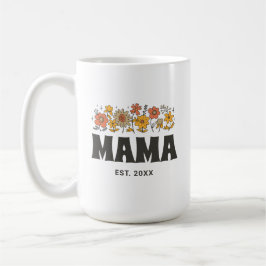 Mama Groovy Blume Retro Vintage Blumenbearbeitung Kaffeetasse
