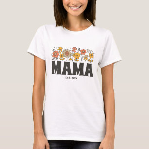Mama Groovy Blume Retro Vintage Blumenbearbeitung  T-Shirt