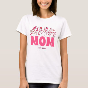 Mama Groovy Blume Vintag Rosa Blumenmutter Tag T-Shirt