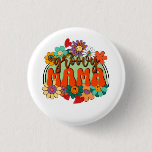 Mama Groovy Floral, Retro Blume Muttertag Button