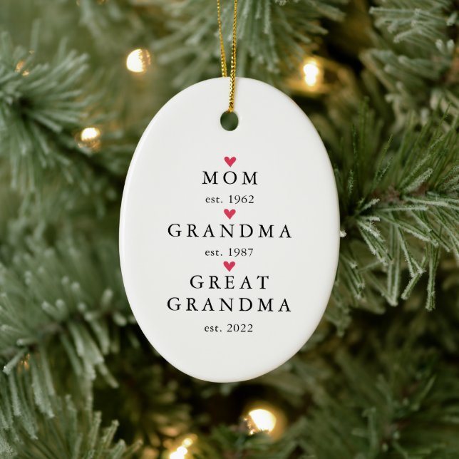 Mama | Großes Oma Jahr Osten. Weihnachten Keramik Ornament (Baum)