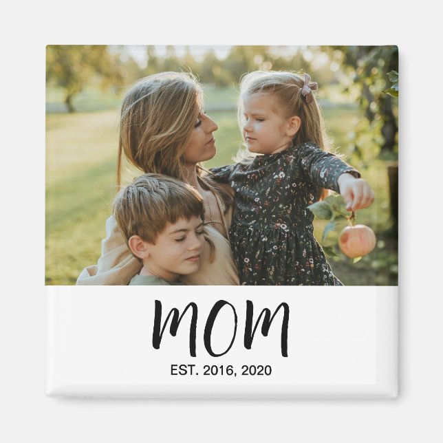Mama gründete Est. Foto Muttertag Magnet (Vorne)