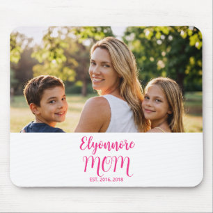 Mama gründete Pink Script Name Mousepad