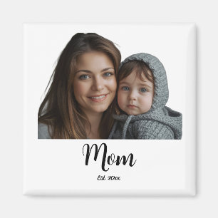 Mama Gründungsjahr Schwarz Moderne Schrift Magnet