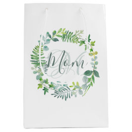 Mama Grüne Foliage Wreath Muttertag Mittlere Geschenktüte