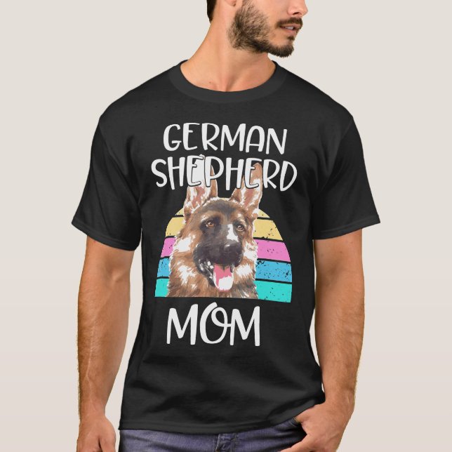 Mama Gsd Breed Dog Retro T-Shirt (Vorderseite)